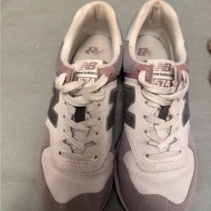 New Balance Women's White and Purple Sneakers